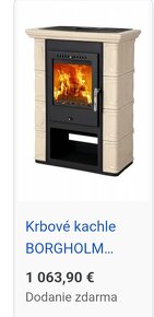 Krbové kachle BORGHOLM 7kw vykon - 2