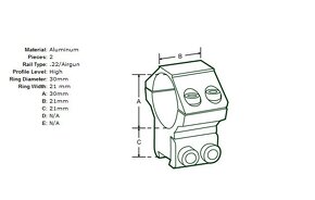 Dvojdielna montáž vysoká Optisan 11mm priemer 30mm - 2