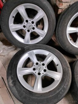 4ks alu disky orig. Mercedes 5x112 r16 pneu 225/55 r16 - 2