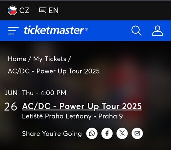 AC/DC Praha statie pod podiom listky 26.jun 2025 - 2