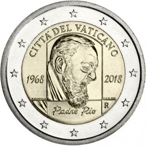 2 Euro UNC Vatikán 2018 - Páter Pio - 2