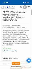 PROTHERM zásobník vody WEL 75/2 ME - 2