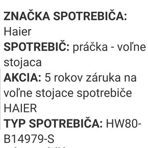 Práčka haier HW80-B14979-S - 2