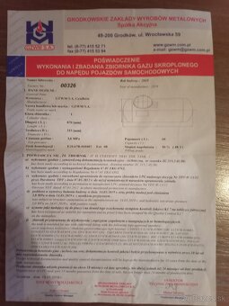 60l LPG nádrž s certifikátom - 2