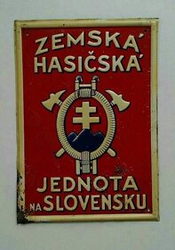 Smaltované tabule Zemská hasičská jednota na Slovensku a iné - 2