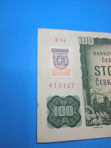 Bankovka - 100 Kčs 1961 - SLOVENSKÝ kolek  - 2