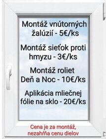 Servis plastových okien a dverí, Montáž žalúzií a sieťok - 2