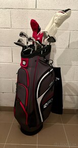 Pánsky golfový set Wilson + Axglo Trilite vozík čierny/červe - 2