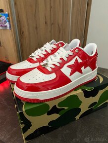 BapeSta Patent Leather White Red - 2