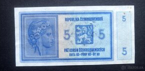 5 korún 1940 , séria A 002 ručná pretlač veľmi vzácna  - 2