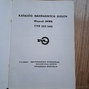 Katalóg náhradných dielov Jawa moped typ 207.500 - 2