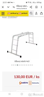 Klbovy hlinikovy rebrik 4×3 - 2