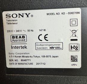 55" Sony Bravia KD-55XE7096 - - 2