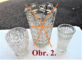 Brúsené vázy, sklená miska, tácka, keramické vázičky - 2