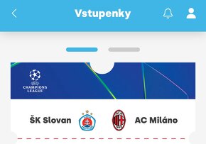 2x listok Slovan - AC Milano - 2