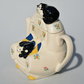 Zberateľský porcelánový čajník - Dve mačky na kresle - 2