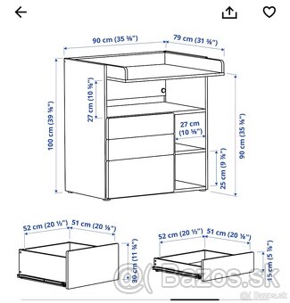 Komoda a prebaľovací pult Ikea - 2