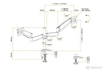 Rameno na monitor AlzaErgo ErgoArm D15S Tube - 2