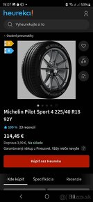 Zánovné letné pneumatiky 225/40 r18 Michelin 2023 - 2