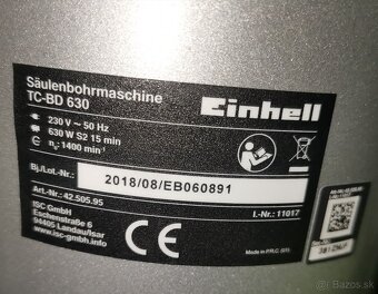 Einhell Stojanová vŕtačka TC-BD 630 - 2