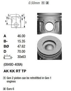 8743910710 Piest NÜRAL 84,5mm (+0,5) 3.0D 306DT 87-439107-10 - 2