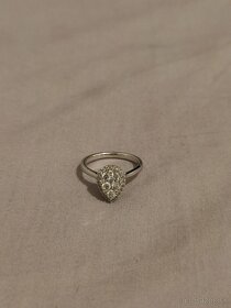 Zásnubný prsteň biele zlato + diamant - 2