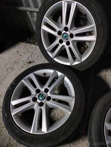 4ks alu disky orig. Škoda 5x100 r16 pneu 205/45 r16 6mm - 2