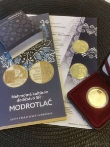 Zlatá 100€ Modrotlač + Pamätný list - 2