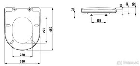 Laufen Pro - WC doska, 450x380 mm, biela H8969503000001 - 2