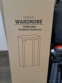 JYSK: DAMHUS WARDROBE Dark grey W100xH174xD46 cm - 2