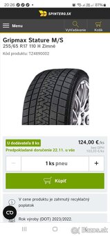 Zimné pneumatiky ako nové 25565 R17 - 2