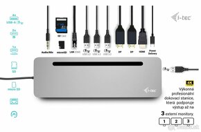 i-tec USB-C, 4K 3x Display Docking Station - 2