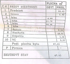 3i pražský byt 67,43m2 + loggia, pôvodný stav, Užhorodská - 2