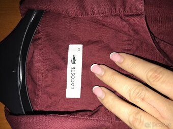 LACOSTE originál bordo damska bluzka S - 2