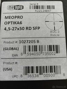 Meoptu Optika6 4,5-27x50 RD SFP - 2