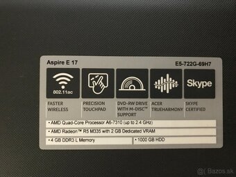 ACER Aspire E17 E5 - 2