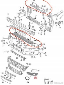 Kryt naraznika vrchný / spodný audi a4 b8 - 2