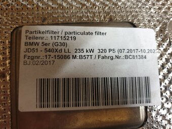 Partikel filter pre BMW 530Xd G30 ZANOVNÝ - 2