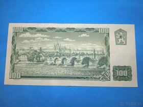 Bankovka ČESKOSLOVENSKO - 100 Kčs 1961 s KOLKEM - 2
