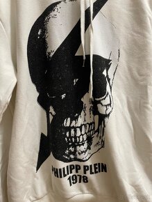 Phillip Plein biela mikina s kapucňou - 2