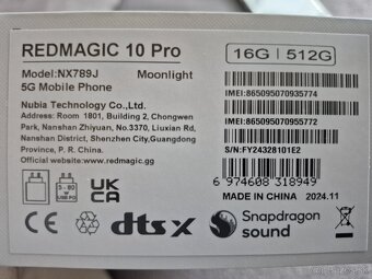 Nubia RedMagic 10 PRO 16/512GB - 2