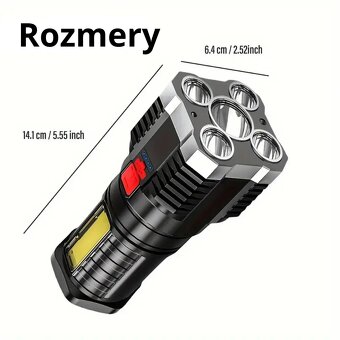 Prenosná LED baterka, 4 režimy - 2