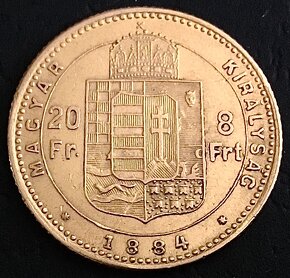 8 Zlatník/20 Frank 1884 KB FJI - 2