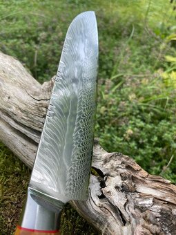 Damaškový Santoku nôž šefkuchara 7" / OLIVA - 2