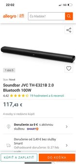 Soundbar JVC TH-E321 100W - 2