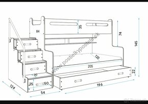 Poschodová posteľ MAX 3 s rozšíreným lôžkom - 2