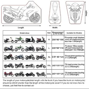 Plachta na motocykel XL - 2