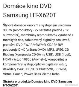 Domáce kino DVD Samsung HT-X620T - 2