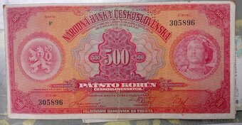 Bankovka 500 Kč 1929 perforovaná - 2