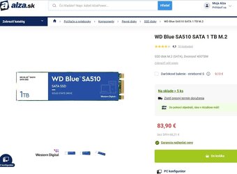 Externy WD Blue WD Blue 1TB USB C/ A - zaruka 04/ 2028 - 2